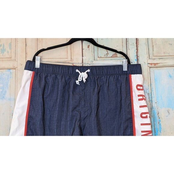 Original Penguin Mens Size XXL Dark Sapphire Stretch Elastic Waist Swim Trunks - Picture 4 of 11